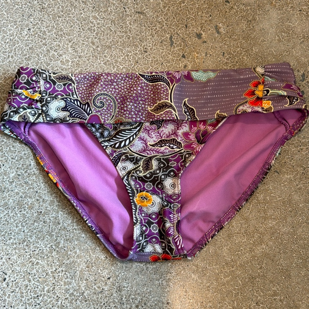 Prana S pink floral bikini swim bottom